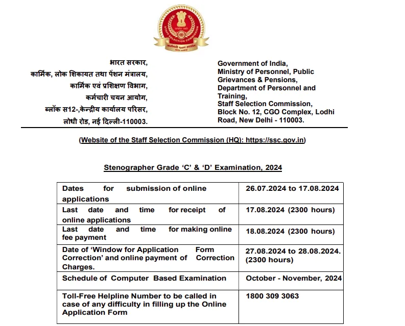 SSC Group C and D Recruitment 2024