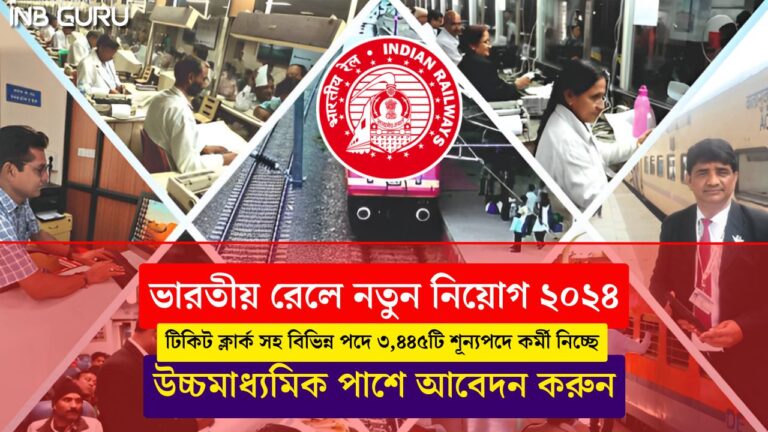 Indian Railway New Recruitment 2024 various posts 3445 vacancies
