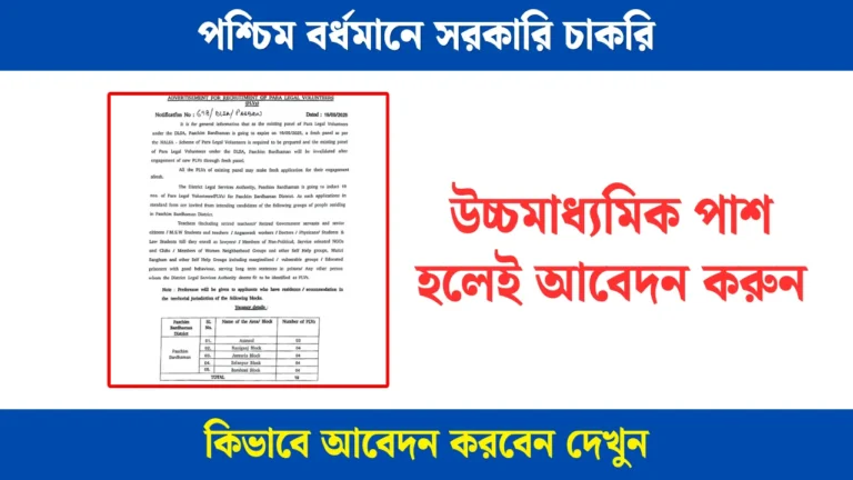 DLSA Paschim Bardhaman Recruitment 2025